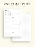 W108_01GX_WO2P_2023 | 2023 Dated Weekly Planner Inserts Printable Template