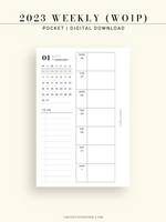 W108_01GX_WO1P_2023 | 2023 Dated Weekly Planner Inserts Printable Template