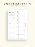 W108_01GX_WO1P_2023 | 2023 Dated Weekly Planner Inserts Printable Template