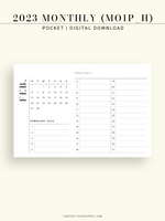 M113_H_2023 | 2023 Monthly Planner Printable (MO1P_Horizontal)