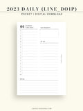 D111_C_2023 | 2023 Dated Daily Planner, Lined Layout, Day on a Page