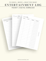 T121 | TV Series Tracker, Movie Journal, Entertainment Log Bundle