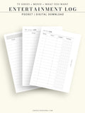 T121 | TV Series Tracker, Movie Journal, Entertainment Log Bundle