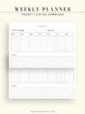 W102_H_2 | Horizontal Weekly Planner Printable