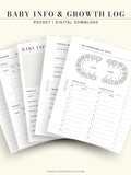 N112 | Baby Info & Growth Log & Vaccination Records Template