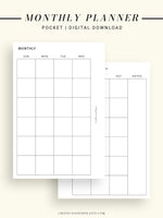 M101 | Basic Monthly Planner Printable Inserts for Minimalist