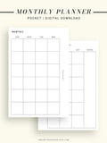 M101 | Basic Monthly Planner Printable Inserts for Minimalist