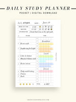 D108 | Daily Study Planner Inserts Printable Template