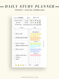 D108 | Daily Study Planner Inserts Printable Template