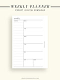 W107 | Week on a Page, Weekly Planner Printable Inserts, Monday Start