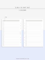 N114 | 31 List Set for Monthly Overview & Daily Tracker, Gratitude Journal