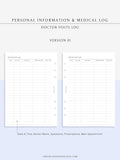 N113 | Personal Information & Medical Log Template