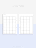 M101 | Basic Monthly Planner Printable Inserts for Minimalist
