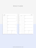 W107 | Week on a Page, Weekly Planner Printable Inserts, Monday Start