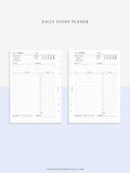 D108 | Daily Study Planner Inserts Printable Template