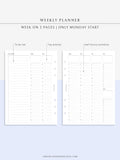 W112 | To-do List Type Weekly Schedule Planner Printable Inserts