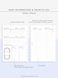 N112 | Baby Info & Growth Log & Vaccination Records Template