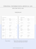 N113 | Personal Information & Medical Log Template