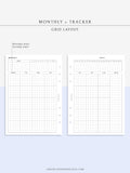 M106_G | Monthly Planner with 31 Days Habit Tracker Printable Inserts