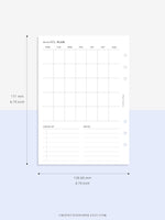 M112 | Month on a Page, Monthly Planner Printable Inserts