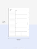 W107 | Week on a Page, Weekly Planner Printable Inserts, Monday Start