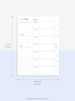 W108 | Week on a Page, Weekly Planner Printable Inserts Template