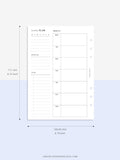 W108 | Week on a Page, Weekly Planner Printable Inserts Template