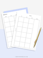 M101 | Basic Monthly Planner Printable Inserts for Minimalist