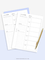 W108 | Week on a Page, Weekly Planner Printable Inserts Template