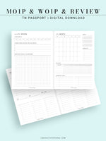 W118 | Monthly+Weekly+Review Total Planner Inserts Template, Monday Start Only