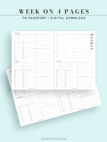 W117 | WO4P, Weekly 24-hour Schedule, To-do List Planner Template