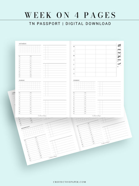 W117 | WO4P, Weekly 24-hour Schedule, To-do List Planner Template ...