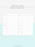 W117 | WO4P, Weekly 24-hour Schedule, To-do List Planner Template