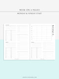W117 | WO4P, Weekly 24-hour Schedule, To-do List Planner Template