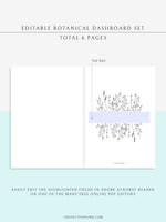 DA109 | Editable Title Dashboard & Cover Bundle, Botanical Template Printable