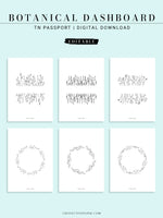DA109 | Editable Title Dashboard & Cover Bundle, Botanical Template Printable
