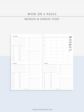 W117 | WO4P, Weekly 24-hour Schedule, To-do List Planner Template