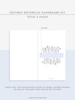 DA109 | Editable Title Dashboard & Cover Bundle, Botanical Template Printable