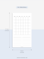 M116 | Basic Monthly Planner Inserts, Bullet Journal Template, MO2P