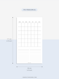 M116 | Basic Monthly Planner Inserts, Bullet Journal Template, MO2P