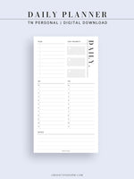 D113 | 24-hour Daily Schedule Planner Inserts Printable Template