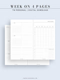 W114 | Week on 4 Pages, Weekly Schedule & Tracker & To-do Planner