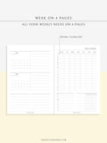 W114 | Week on 4 Pages, Weekly Schedule & Tracker & To-do Planner