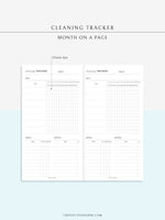 T120 | Monthly+Weekly+Daily Cleaning Tracker, Home Management