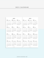 Y104_2023 | 2023 Calendar Planner Inserts Printable