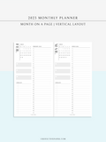 M113_V_2023 | 2023 Monthly Planner Printable (MO1P_Vertical)