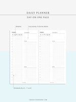 D111_DO1P | Day on a Page, Daily Planner Inserts Template