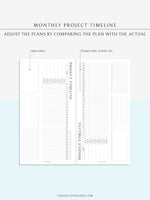 M115 | Monthly Project Timeline Template, Business Planner