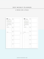 W108_01GX_WO1P_2023 | 2023 Dated Weekly Planner Inserts Printable Template