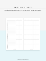 M120 | Basic Monthly Planner, MO2P